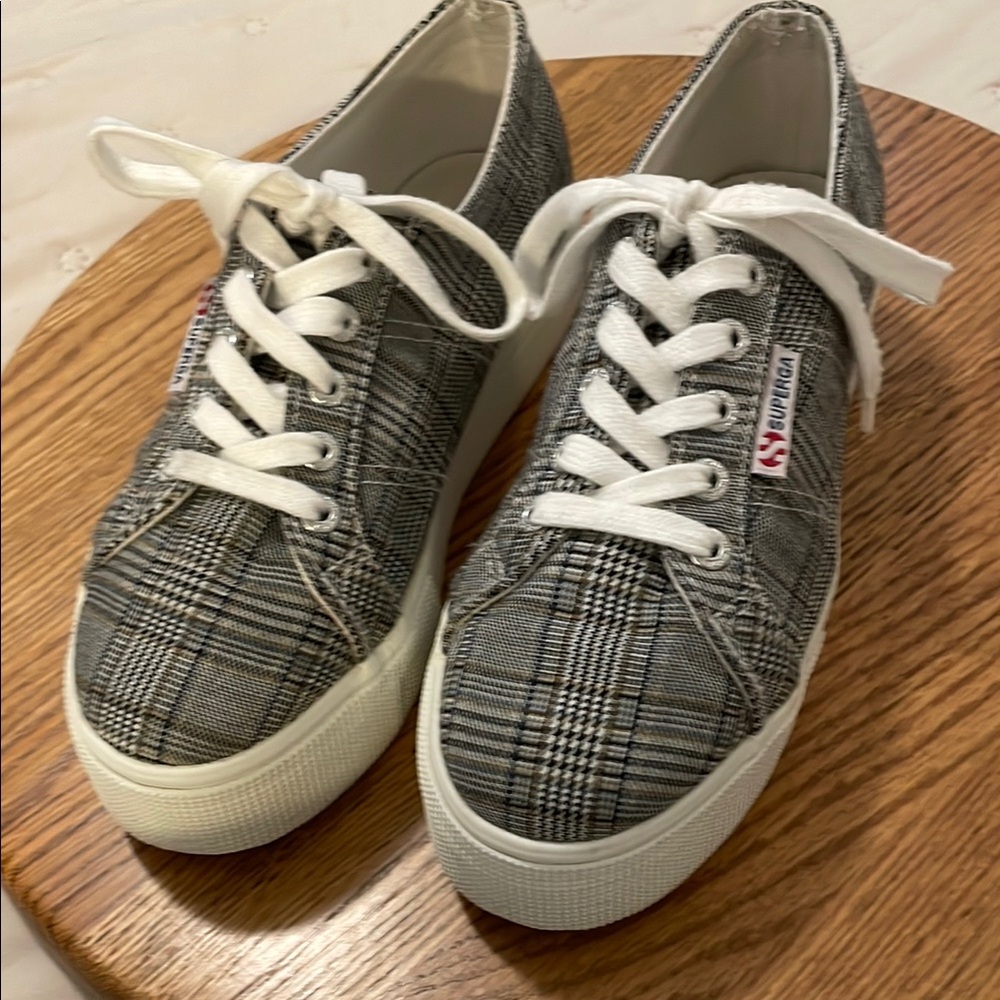 Superga Black and White Sneakers Canvas Low-Top
